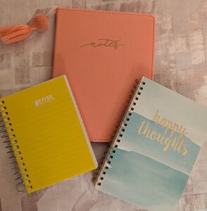 Home Office Notebook Set - Pink, Yellow, Blue
